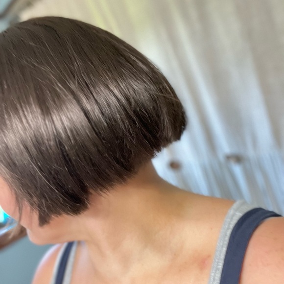 HAIR TOPPER RAQUEL WELSCH BOB WITH BANGS DARK BROWN - Picture 13 of 16